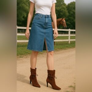 Anne Michelle Boots Size 9 brown suede fringe boots